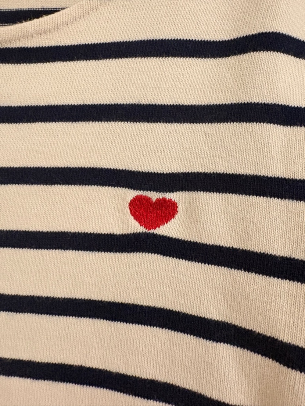 Sezane Cream and Navy Striped Long Sleeve Tee Shirt Top Medium Large - Picture 6 of 7